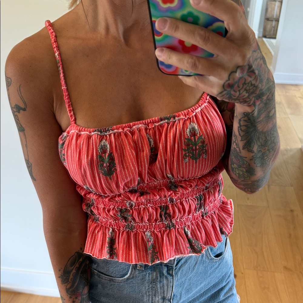 We The Free Res Floral Smocked Camisole